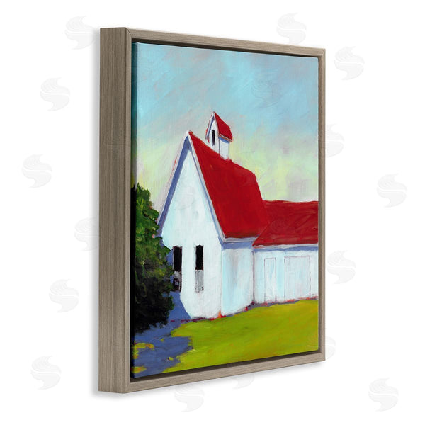 Stupell Industries Carol Young | Red & White Farm Cottage