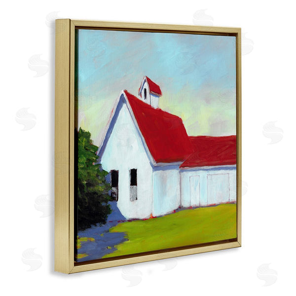 Stupell Industries Carol Young | Red & White Farm Cottage