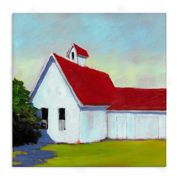 stupell industries Carol Young | Red & White Farm Cottage