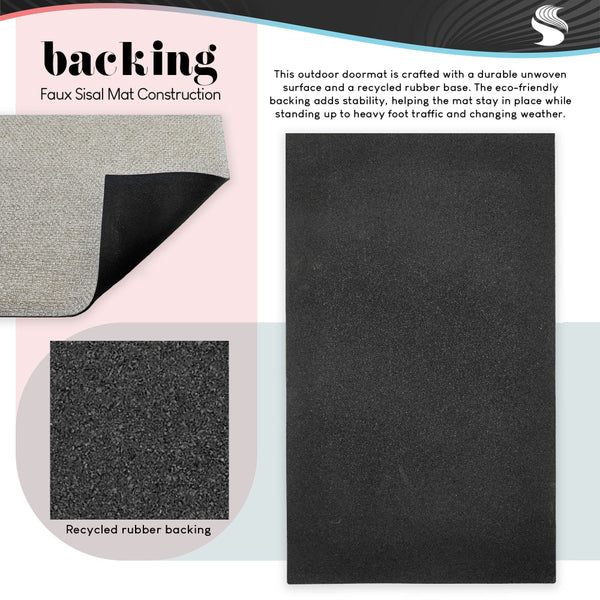 Stupell Industries Caroline Alfreds | Jewel Tones Patterned Welcome Faux Sisal Door Mat