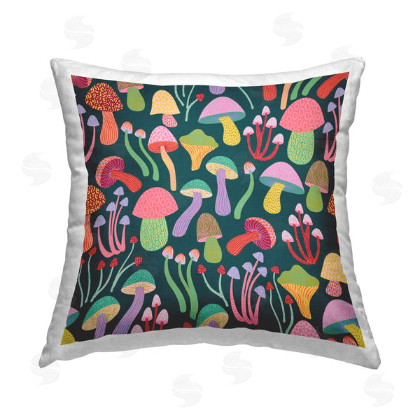 stupell industries Caroline Alfreds | Magical Times Mushrooms Printed Throw Pillow