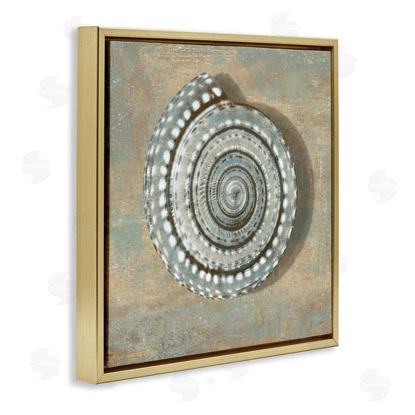 Stupell Industries Caroline Kelly | Nautical Spiral Shell Vintage Coastal Muted Neutral