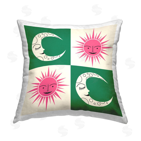 stupell industries Carrie Cantwell | Alternating Sun & Moon Printed Throw Pillow