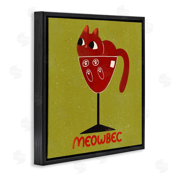 Stupell Industries Carrie Cantwell | Meowbec Cat Wine Wall Art