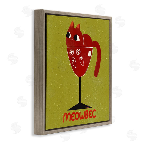 Stupell Industries Carrie Cantwell | Meowbec Cat Wine Wall Art