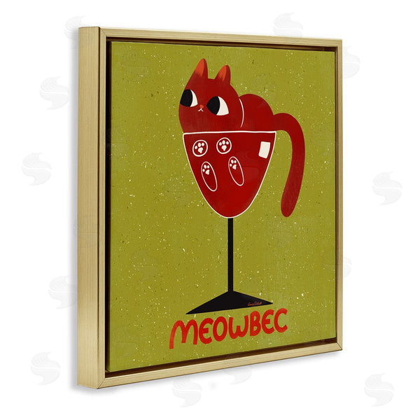 Stupell Industries Carrie Cantwell | Meowbec Cat Wine Wall Art