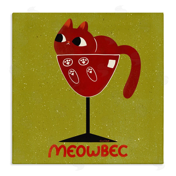 stupell industries Carrie Cantwell | Meowbec Cat Wine Wall Art