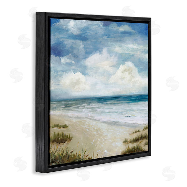 Stupell Industries Carson Lyons | Cloudy Sky Beach Coast Landscape White Foam Tide Wall Art
