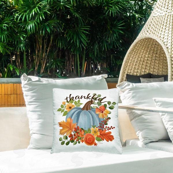 Stupell Industries Cat Thurman Designs | Autumnal Thankful Pumpkin Printed Throw Pillow
