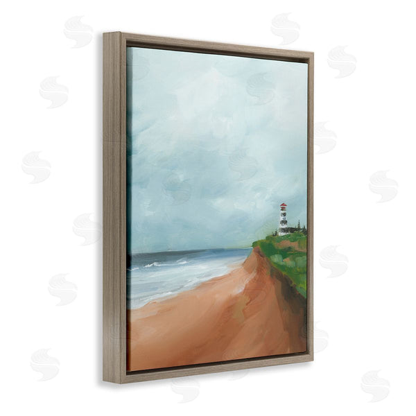 Stupell Industries Caverly Smith | Distant Lighthouse Beach Shore Wall Art
