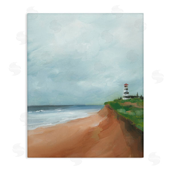 stupell industries Caverly Smith | Distant Lighthouse Beach Shore Wall Art