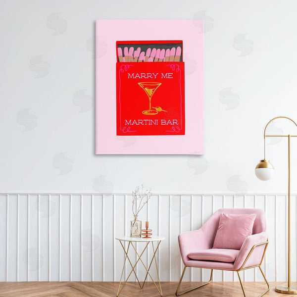 Stupell Industries Cherrywood Lane | Marry Me Martini Bar Matches Wall Art