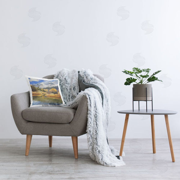 Stupell Industries Chris Vest | Moose On Dolores River Printed Throw Pillow