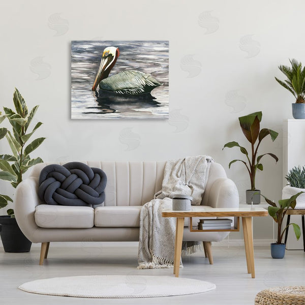 Stupell Industries Christine Reichow | Swimming Nautical Pelican Wall Art
