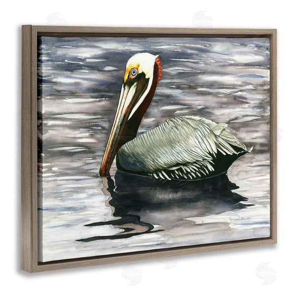 Stupell Industries Christine Reichow | Swimming Nautical Pelican Wall Art