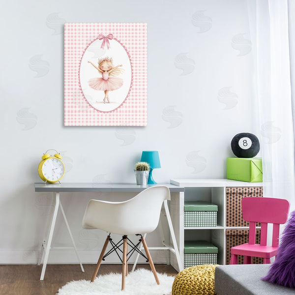 Stupell Industries Christine Simpson Art | Ballerina On Pink Checkered Wall Art