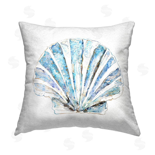 Stupell Industries Christine Zalewski | Blue Clam Shell Printed Throw Pillow