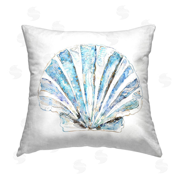 stupell industries Christine Zalewski | Blue Clam Shell Printed Throw Pillow
