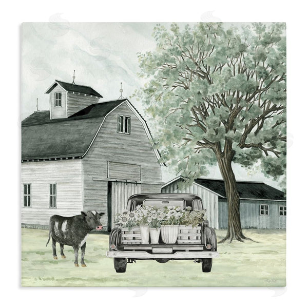 stupell industries Cindy Jacobs | Buttercup's Flowers on Farm Wall Art