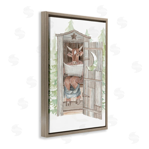 Stupell Industries Cindy Jacobs | Daily Moo Outhouse Reading Wall Art