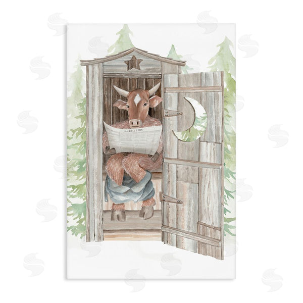 stupell industries Cindy Jacobs | Daily Moo Outhouse Reading Wall Art