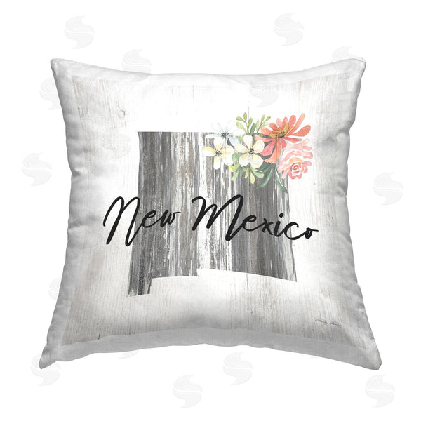 stupell industries Cindy Jacobs | Floral New Mexico State Printed Throw Pillow