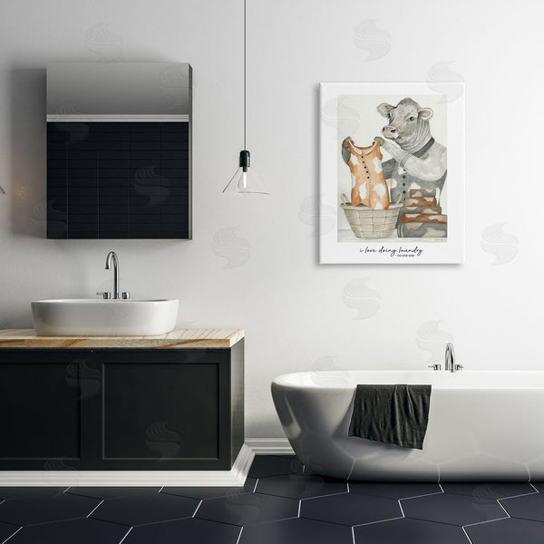 Stupell Industries Cindy Jacobs | Funny Laundry Cow Phrase Wall Art