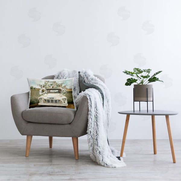 Stupell Industries Cindy Jacobs | Retro Country Flowers Delivery Throw Pillow