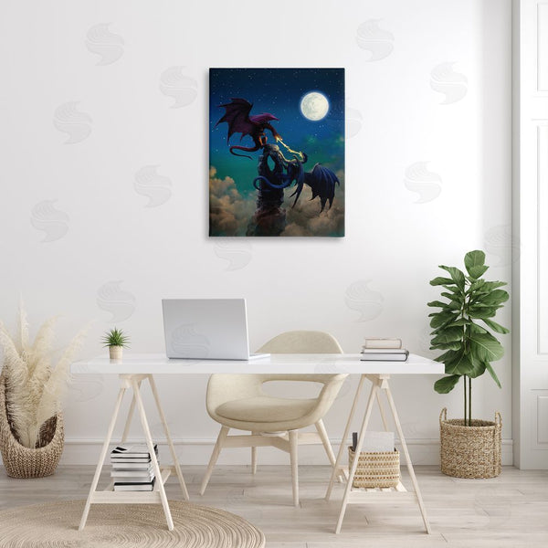 Stupell Industries Ciruelo | Battling Dragons At Night Wall Art