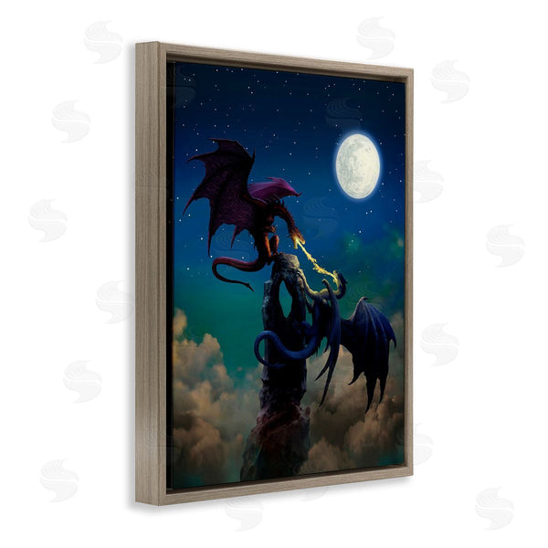 Stupell Industries Ciruelo | Battling Dragons At Night Wall Art