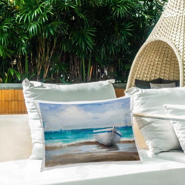 Stupell Industries Cloverfield & Co. | Painterly Boat On The Shore Throw Pillow
