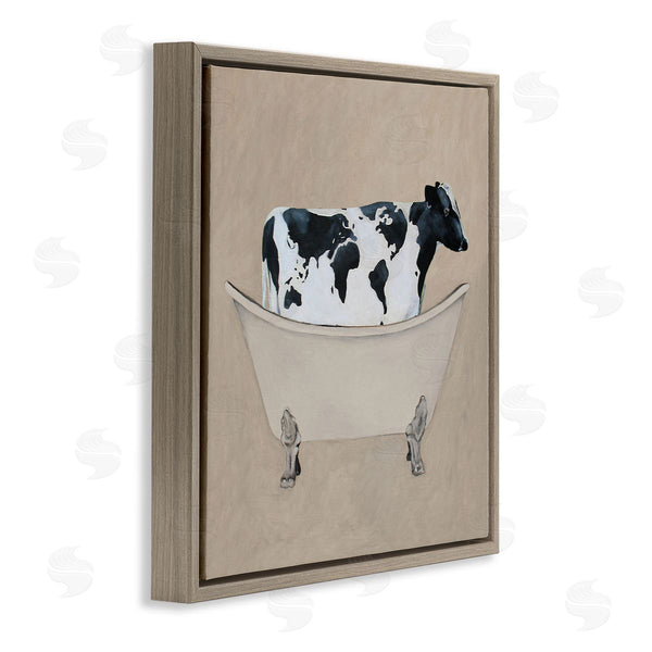Stupell Industries Coco De Paris | Rustic Cow Farmhouse Bathroom Tub Wall Art
