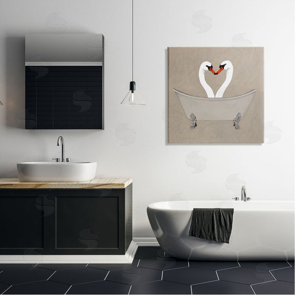 Stupell Industries Coco De Paris | Two Swans Heart Shape Bathtub Wall Art