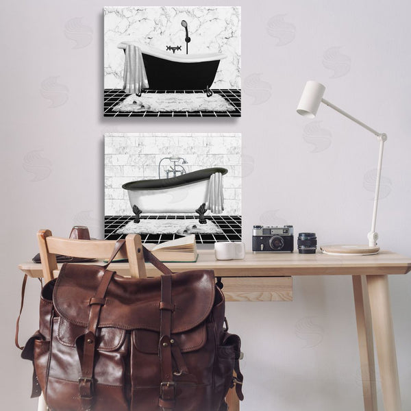 Stupell Industries Conrad Knutsen | Marble Clawfoot Soaking Tub Wall Art