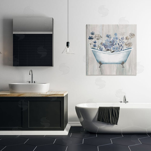 Stupell Industries Conrad Knutsen | Rustic Blue Floral Tub Wall Art