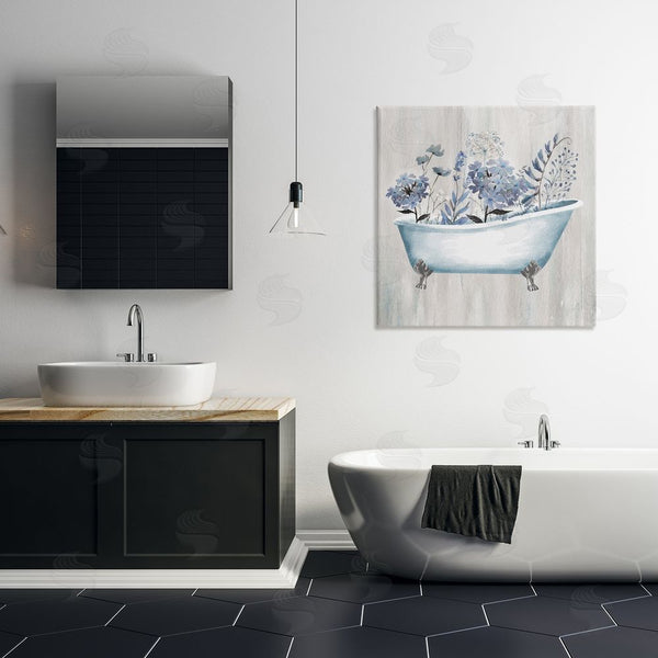 Stupell Industries Conrad Knutsen | Vintage Tub & Blue Florals Wall Art