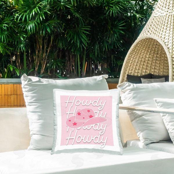 Stupell Industries Corinne Rose Designs | Pastel Howdy Hat Printed Throw Pillow