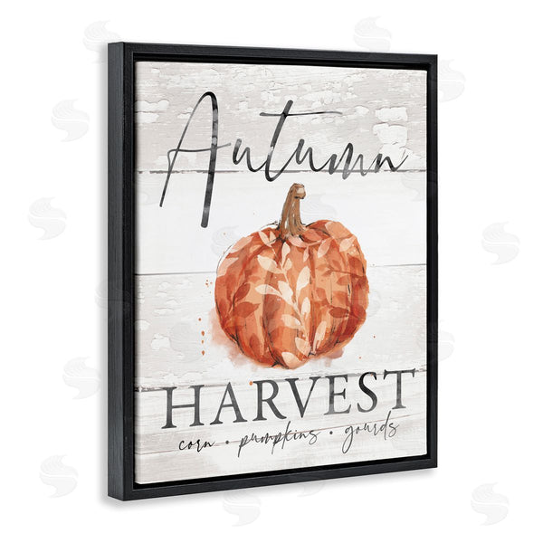 Stupell Industries Courtney Morgenstern | Autumn Harvest Seasonal Rustic Patterned Pumpkin Sign Wall Art