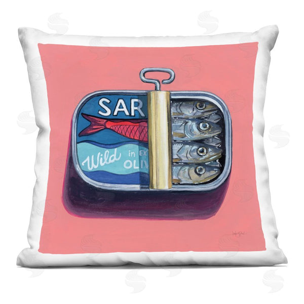 stupell industries Courtney Prahl | Wild Sardines on Pink Throw Pillow
