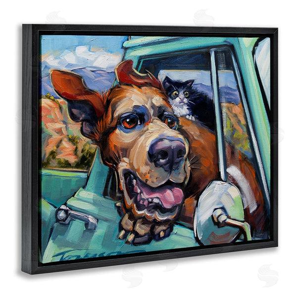Stupell Industries CR Townsend | Cat And Dog In Truck Window Wall Art