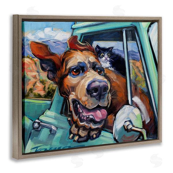 Stupell Industries CR Townsend | Cat And Dog In Truck Window Wall Art