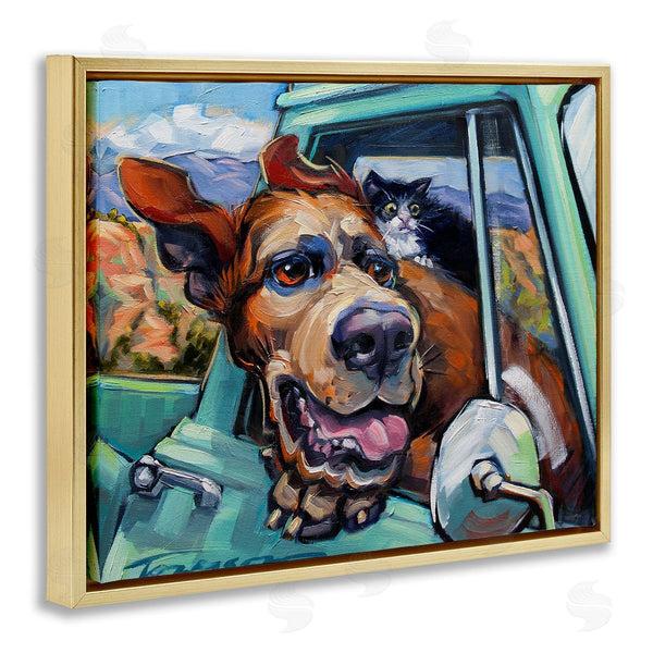 Stupell Industries CR Townsend | Cat And Dog In Truck Window Wall Art