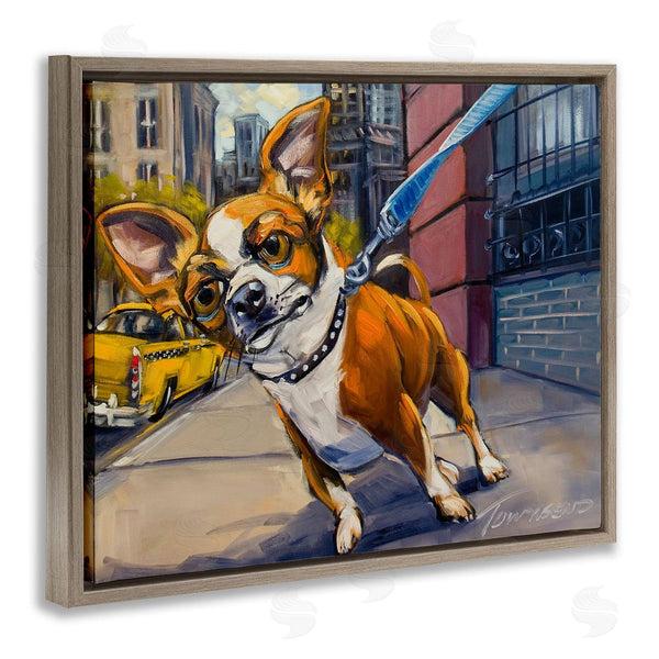 Stupell Industries CR Townsend | City Dog Walk Pet Painting