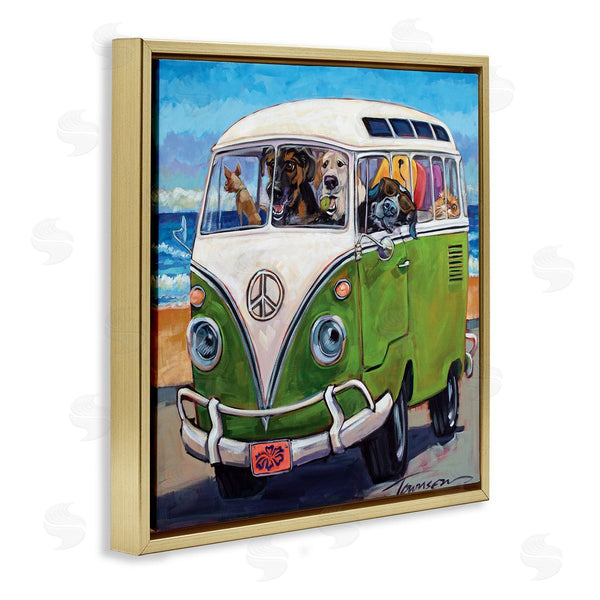 Stupell Industries CR Townsend | Dogs Driving Retro Van