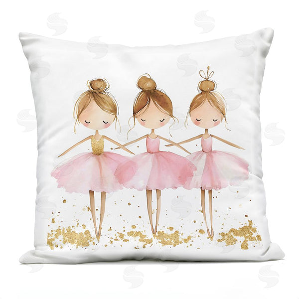 Stupell Industries Creative Studio | Ballerina Trio In Pink Tutus Throw Pillow