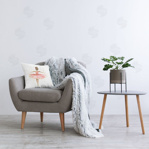 Stupell Industries Creative Studio | Ballerina With Gold Glitter Throw Pillow