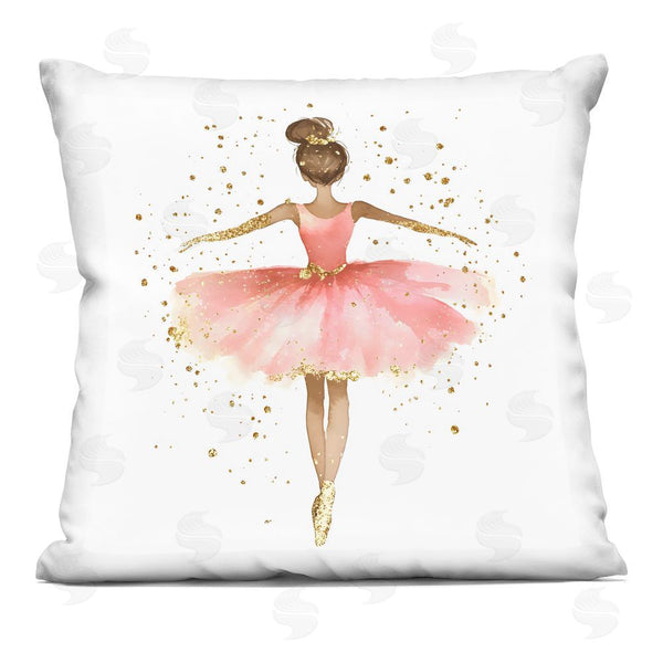 stupell industries Creative Studio | Ballerina with Gold Glitter Throw Pillow