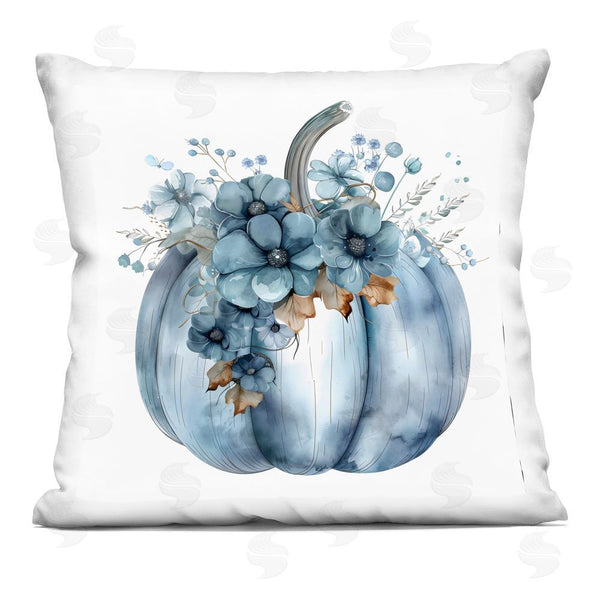 stupell industries Creative Studio | Blue Pumpkin with Flowers Printed Throw Pillow