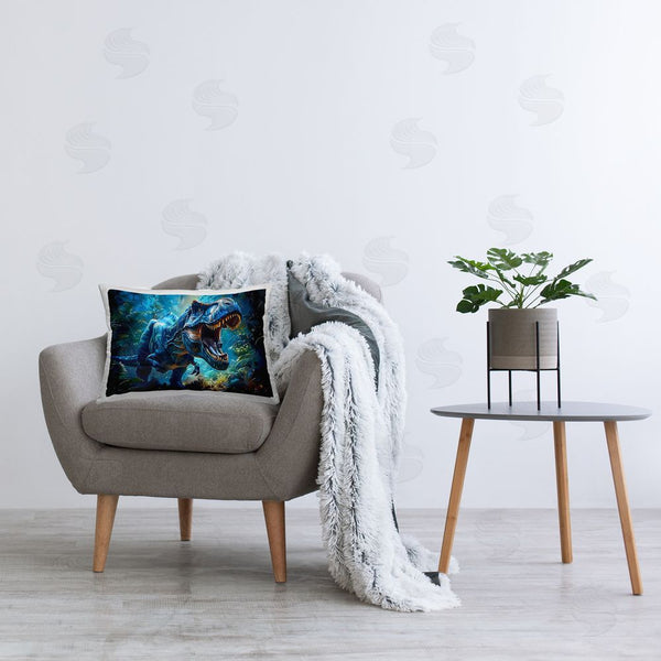 Stupell Industries Creative Studio | Blue Toned Dinosaur Roar Throw Pillow