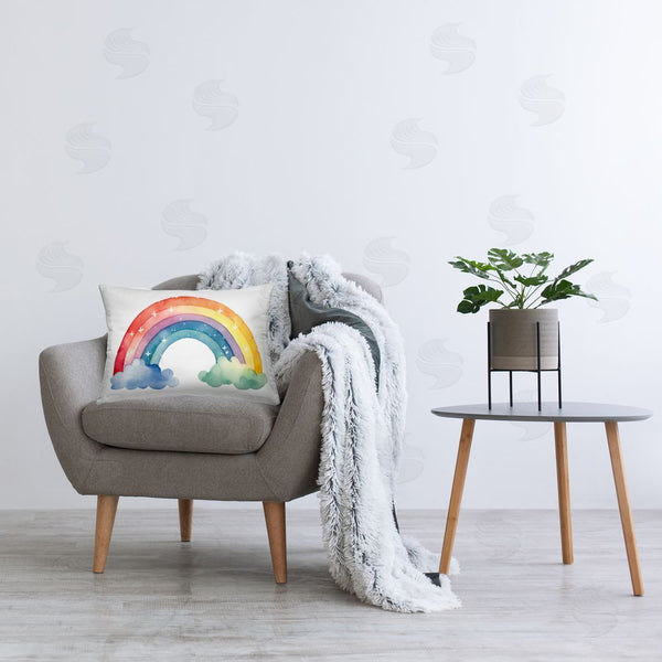 Stupell Industries Creative Studio | Colorful Rainbow With White Stars Throw Pillow